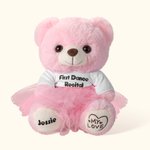 Personalized Cute Plush Dance Bear with Tutu and Text Recital Children's Day Birthday Gift for Ballerina Little Girl