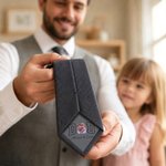 Personalised Multicolor Classic Dad Photo Necktie with Text and Gift Box Anniversary Father's Day Gift for Dad Husband