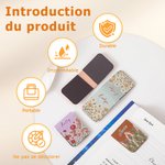 Marque-page magnétique en cuir PU personnalisé avec nom et fleur de naissance - Cadeau d'anniversaire pour les passionnés de lecture