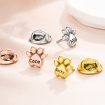 Personalised 3D Bubble Paw Print Brooch Pin with Engraved Pet Name Decorative Accessories Birthday Memorable Gift for Pet Dog Cat Lover