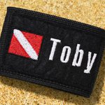 Personalized Embroidered Dive Flag Name BCD Identification Tag Game Day Team Dive Club Gift for Scuba Diver Scuba Instructor Ocean Enthusiast