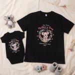 From My Arms to My Heart - Personalized Mom Baby Animal Floral Heart T-Shirt Bodysuit Matching Set First Mother’s Day Gift