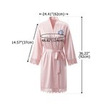 Personalized Embroidered Monogram Satin Lace-Trim Robe Bridal Shower Bachelorette Party Gift for Bridal Bridesmaid