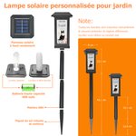 Lampe solaire de jardin personnalisée avec photo et nom de l'animal - Cadeau de sympathie pour deuil d'animal