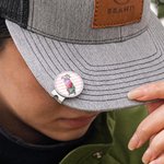 Personalised Striped Watercolour Golf Clubs Theme Ball Marker Magnetic Hat Clip with Name Sport Accessories Gift for Women Golf Lovers