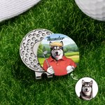 Personalized Pet Photo Magnetic Hat Clip Golf Ball Marker with Name Birthday Anniversary Game Day Gift for Golf Lovers
