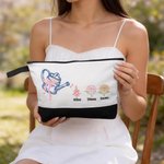Personalised Embroidered Bow Watering Can Birth Flower Makeup Bag with Name Anniversary Thanksgiving Day Birthday Gift for Mom Woman