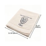 Personalized Embroidered Protected By Knitted Soft Cotton Baby Blanket with Name Baby Shower Birthday Gift for Newborns Kids