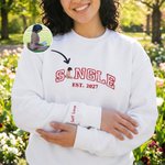 Personalisierte Multicolor besticktes einzelnes Foto weiches T-Shirt Sweatshirt Hoodie mit Jahr täglich tragen Geburtstagsgeschenk für Jugend Freund