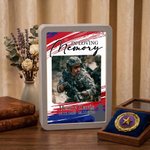 Personalized In Loving Memory Fallen Soldier LED Photo Frame Mirror with Name Memorial Day Sympathy Gift for Army Family Loss of Loved One