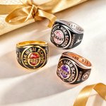 Anillo de Graduación Personalizado con Piedra de Nacimiento del Zodiaco y Nombre y Texto Grabados Regalo de Graduación para Graduados de Secundaria y Universidad