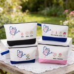 Personalised Embroidered Bow Watering Can Birth Flower Makeup Bag with Name Anniversary Thanksgiving Day Birthday Gift for Mom Woman