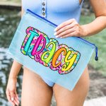 Personalised Fashionable Paisley Letter PVC Beach Bag with Name Daily Use Birthday Gift for Friends Family