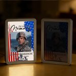 Personalized In Loving Memory Fallen Soldier LED Photo Frame Mirror with Name Memorial Day Sympathy Gift for Army Family Loss of Loved One