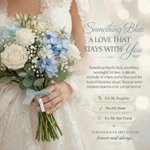 Personalized Blue Crystal Bridal Bouquet Charm with Engraved Text and Card Something Blue Wedding Gift for Bride