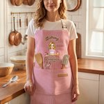 Personalizzato Baking Cartoon Character Grembiule regolabile a righe con nome e tasca Accessorio da cucina Regalo di compleanno per donne amanti della cucina