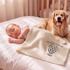 Couverture de bébé en coton doux brodée et personnalisée avec nom Cadeau d'anniversaire de douche de bébé pour nouveau-nés enfants