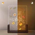 Veilleuse LED personnalisée avec nom motif et fleurs de naissance - Cadeau de fête des Mères et d'anniversaire pour maman et grand-mère