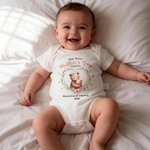 From My Arms to My Heart - Personalized Mom Baby Animal Floral Heart T-Shirt Bodysuit Matching Set First Mother’s Day Gift