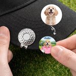 Personalized Pet Photo Magnetic Hat Clip Golf Ball Marker with Name Birthday Anniversary Game Day Gift for Golf Lovers