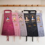 Personalizzato Baking Cartoon Character Grembiule regolabile a righe con nome e tasca Accessorio da cucina Regalo di compleanno per donne amanti della cucina