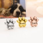 Personalised 3D Bubble Paw Print Brooch Pin with Engraved Pet Name Decorative Accessories Birthday Memorable Gift for Pet Dog Cat Lover