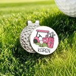 Personalised Golf Cart Golf Ball Marker Magnetic Hat Clip with Name Birthday Game Day Gift for Golf Player