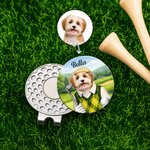 Personalized Pet Photo Magnetic Hat Clip Golf Ball Marker with Name Birthday Anniversary Game Day Gift for Golf Lovers