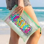 Personalised Fashionable Paisley Letter PVC Beach Bag with Name Daily Use Birthday Gift for Friends Family