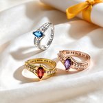 Personalized Birthstone Ring with Zircon Class of 2026 Engraved Mementos Jewelry Graduation Gift for Women