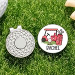 Personalised Golf Cart Golf Ball Marker Magnetic Hat Clip with Name Birthday Game Day Gift for Golf Player