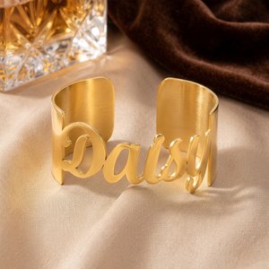 Bracelet manchette personnalisé multicolore avec 1-5 polices de caractères à porter au quotidien Cadeau d'anniversaire pour les femmes et les hommes