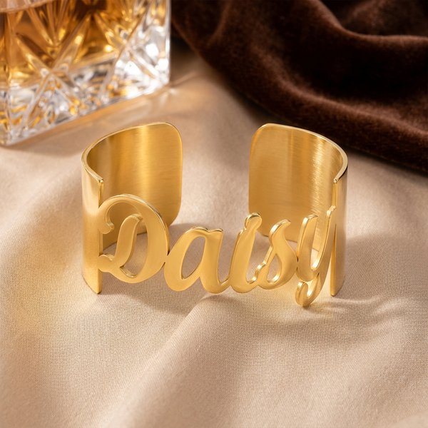 Personalised Multicolour Name Cuff Bracelet with 1-5 Font Style Daily Wear Birthday Anniversary Gift for Women Men