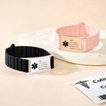 Personalised Medical Symbol Waterproof Medical Alert Bracelet with Engraved ID Name Tag and Magnetic Strap Daily Wear Travel Medical Gift for Patient
