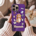 Coque de téléphone personnalisée avec nom pour iPhone Utilisation quotidienne Cadeau d'anniversaire pour un ami voyageur
