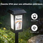Lampe solaire de jardin personnalisée avec photo et nom de l'animal - Cadeau de sympathie pour deuil d'animal