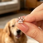 Personalised 3D Bubble Paw Print Brooch Pin with Engraved Pet Name Decorative Accessories Birthday Memorable Gift for Pet Dog Cat Lover