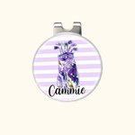 Personalised Striped Watercolour Golf Clubs Theme Ball Marker Magnetic Hat Clip with Name Sport Accessories Gift for Women Golf Lovers