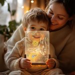 Veilleuse LED personnalisée avec nom motif et fleurs de naissance - Cadeau de fête des Mères et d'anniversaire pour maman et grand-mère