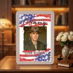 Personalized In Loving Memory Fallen Soldier LED Photo Frame Mirror with Name Memorial Day Sympathy Gift for Army Family Loss of Loved One