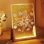 Veilleuse LED personnalisée avec nom motif et fleurs de naissance - Cadeau de fête des Mères et d'anniversaire pour maman et grand-mère