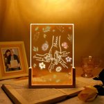 Veilleuse LED personnalisée avec nom motif et fleurs de naissance - Cadeau de fête des Mères et d'anniversaire pour maman et grand-mère