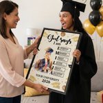 Personalized Graduation Portrait Bible Verse Large Canvas Prints with Name Home Decor Graduation Gift for Graduates