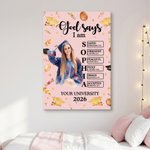 Personalized Graduation Portrait Bible Verse Large Canvas Prints with Name Home Decor Graduation Gift for Graduates