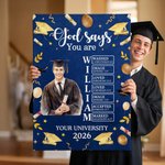 Personalized Graduation Portrait Bible Verse Large Canvas Prints with Name Home Decor Graduation Gift for Graduates