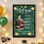 Personalized Graduation Portrait Bible Verse Large Canvas Prints with Name Home Decor Graduation Gift for Graduates