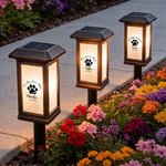 Personalisierte Solar-Gedenkleuchte mit Haustier-Pfotenabdruck | mit Namen und Text | Garten-Deko | Erinnerungslicht | Trauergeschenk für Tierbesitzer