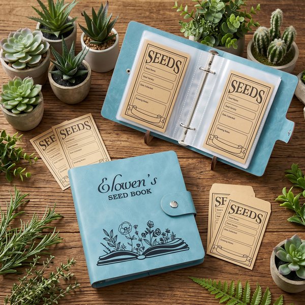 Personalisierte Seed Book Floral Binder Notebook mit Namen täglichen Gebrauch Garten Frühling Bauernhof Geschenk für Gärtner Kinder