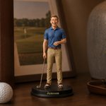 Personalized Photo into 3D Golf Character Figurine Ornament with Text Desktop Decor Birthday Team Gift for Golf Lovers