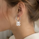 Personalized Initial and Number Ear Clips Minimalist Jewelry Daily Use Anniversary Birthday Gift for Her